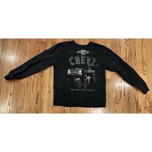 Chevrolet Chevy Power Sweatshirt Mens M Black Graphic Truck Crewneck Pullover